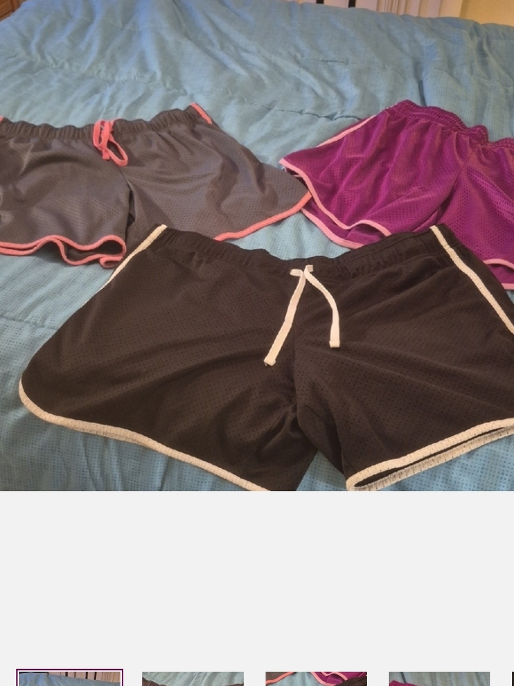 Danskin Now Black Athletic Shorts with White Trim and Drawstring (3)